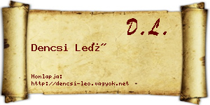 Dencsi Leó névjegykártya